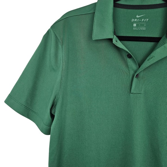 Nike Dri-FIT Men's Small Green Short Sleeve Golf Polo Shirt Performance Swoosh - Picture 3 of 7